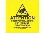 4 x 4 Attention Observe Precaution Labels 500 per Roll