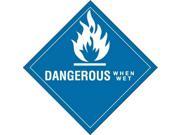 4 x 4 Dangerous When Wet D.O.T. Subsidiary Risk Labels 500 per Roll