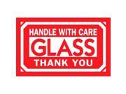 2 x 3 Glass Handle With Care Thank You Labels 500 per Roll