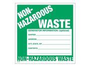 6 x 6 Non Hazardous waste labels 100 per Pack