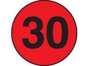 3 Diameter number 30 circle labels 500 per Roll