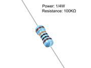 300 pcs Metal Film Resistors 100K Ohm 0.25W 1/4W 1% Tolerances 5 Color Bands 300 pcs Metal Film Resistors 100K Ohm 0.25W 1/4W 1% Tolerances 5 Color Bands