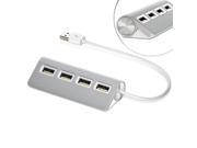 Premium 4 Port Aluminum USB 2.0 Hub with LEDs for Mac MacBook Air Pro Ultrabooks Microsoft Surface RT Laptops Raspberry pi and any PC