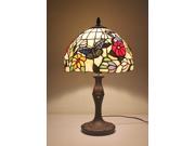 Bieye Tiffany Style Stained Glass Butterfly Table Lamp with 12 inches Lamp Shade Aluminum Alloy Lamp Holder and Aluminum Alloy Lamp Base Handcrafted Lighting