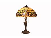 Bieye Tiffany Style Victorian Table Lamp with 16 inches Lamp Shade Aluminum Lamp Holder and Zinc Alloy Lamp Base Handcrafted Lighting