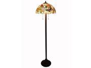 Bieye Tiffany Style Stained Glass Butterfly Floor Lamp with 16 inches Lamp Shade Aluminum Alloy Lamp Holder and Cast Iron Lamp Base Handcrafted Living Room Bed