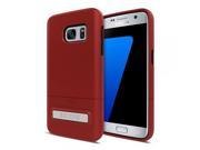 Seidio SURFACE with Metal Kickstand Case for Samsung Galaxy S7 [Slim Case] - Non-Retail Packaging - Dark Red/Black