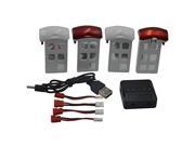 blomiky 4 3.7v 600mah battery and 1 charger for syma x5uc x5uw quadcopter drone x5u battery 4 pack