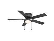 Ceiling Fan With Light Low Profile 52 Inches Black Dry Flush Mount Frosted Glass