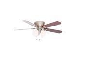 Carriage House 52 in. LED Indoor Brushed Nickel Ceiling Fan with Light Kit