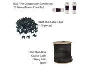 NETCNA RG6 Bulk Cable Kit, 1000 foot RG6, RG6 Connectors, Cable Clips NETCNA RG6 Bulk Cable Kit, 1000 foot RG6, RG6 Connectors, Cable Clips