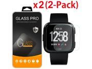 2-Pack Premium Tempered Glass Screen Protector Guard Saver For Fitbit Versa