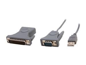 StarTech Model ICUSB232DB25 3 ft. USB to RS232 DB9/DB25 Serial Adapter Cable - M/M M-M