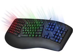 ADESSO Tru-Form 150 AKB-150EB Black 105 Normal Keys USB Wired Ergonomic 3-Color Illuminated Keyboard