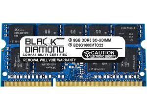 Black Diamond Memory 8GB 204-Pin DDR3 SO-DIMM ECC Unbuffered DDR3 1600 (PC3 12800) Server Memory Model BD8G1600MTO22