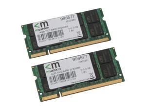 Mushkin Enhanced Essentials 4GB (2 x 2GB) 200-Pin DDR2 SO-DIMM DDR2 800 (PC2 6400) Dual Channel Kit Laptop Memory Model 996577