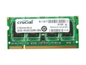 Crucial 1GB 200-Pin DDR2 SO-DIMM DDR2 800 (PC2 6400) Laptop Memory Model CT12864AC800
