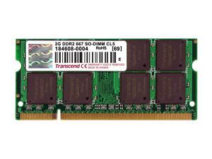 Transcend 2GB 200-Pin DDR2 SO-DIMM DDR2 667 (PC2 5300) Laptop Memory Model JM667QSU-2G