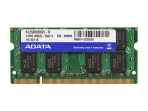 ADATA 2GB 200-Pin DDR2 SO-DIMM DDR2 800 (PC2 6400) Laptop Memory Model AD2S800B2G5-R