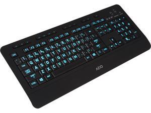 AZIO KB506U Large Print 5-Color Backlit Wired Keyboard
