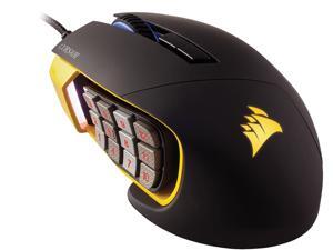 Corsair Gaming SCIMITAR PRO RGB Gaming Mouse, Backlit RGB LED, 16000 DPI, Yellow side panel, Optical
