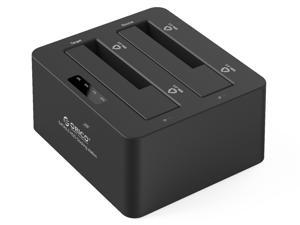 ORICO USB3.0 to SATA3.0 Dual Bay External Hard Drive Docking Station for 2.5 & 3.5 In. HDD, SSD with Hard Drive Duplicator/Clone Function [Support 2 x 6TB HDD Not including HDD] - Black 6629S3