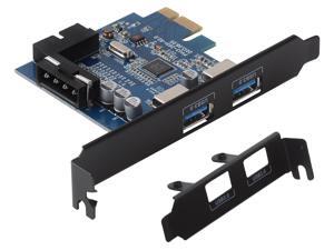 ORICO USB 3.0 PCI Express Card Hub Controller Adapter Card with 2 Rear USB 3.0 Hosts and Internal USB 3.0 20PIN Connector PCI - PVU3-2O2I