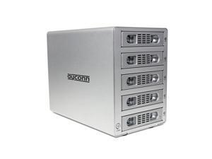 Dyconn Quartz 5 - Five 3.5” SATA HDD 5-bay RAID Enclosure (Normal, RAID 0, RAID 1, RAID 3, RAID 5, RAID 10, Big/Large/Combine) to USB 3.0, Firewire 400/800 (1394a/b) & eSATA