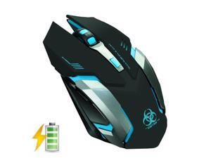 UrChoiceLtd 2016 EVESKY X7 Rechargeable 2.4GHz Wireless Mouses Silent USB Mice Optical Ergonomic PC Gaming Mouse For Computer (Black)