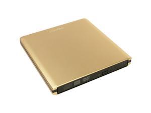 Pawtec Luxury External USB 3.0 Aluminum 8X DVD-RW Writer Optical Drive - Gold Edition