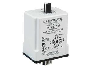 MACROMATIC TR-51622-12 Timer Relay, 5 min., 11 Pin, 10A, DPDT, 120V