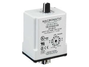 MACROMATIC TR-51628-10 Timer Relay, 180 sec., 11 Pin, 10A, DPDT, 24V