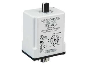 MACROMATIC TR-51628-12 Timer Relay, 5 min., 11 Pin, 10A, DPDT, 24V