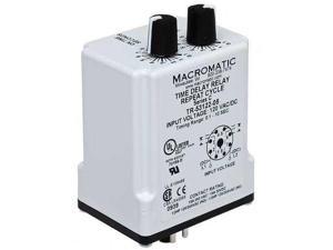 MACROMATIC TR-55122-05 Timer Relay, 10 sec., 8 Pin, 10A, DPDT, 120V