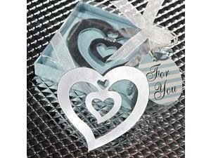 Silver Heart Shaped Bookmark Christmas Xmas Stocking Filler Favour Gift Boxed