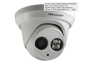 Hikvision  DS-2CD3335-I(upgrade from DS-2CD2332-I) Mini Dome Camera, True Day/Night, 3MP Outdoor Network Camera, Full HD1080p Real-time Video, IP66 & PoE - OEM