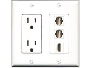 Leviton Combo Duplex Receptacle Usb Charger 15a Power 2u 15 Amp In Wall Dual Ac Usb Outlet White