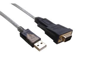 DTECH 15 Feet USB to RS232 DB9 Serial Port Adapter Cable in Black with FTDI Chipset Supports Windows 10 8 7 Mac and Linux