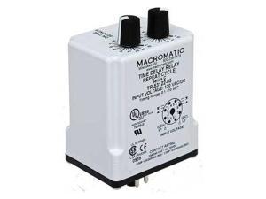 MACROMATIC TR-55128-12 Timer Relay, 5 min., 8 Pin, 10A, DPDT, 24V