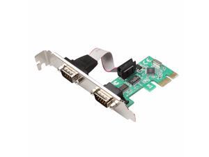 2 Port RS-232 RS232 DB9 Serial COM to PCI-E PCI Express Card Controller Adapter Converter w/ Full Profile Bracket,CH382L Chipset