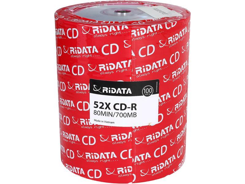 16 x 52. CD-R 100шт. CD-R 700 MB для печати. RIDATA. CD-R RIDATA.