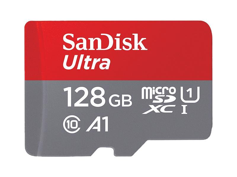 SanDisk 128GB Ultra microSDXC A1 UHS-I/U1 Class 10 Memory Card w/ Adapter