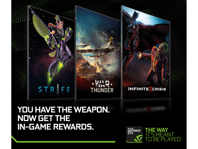 NVIDIA $150 In Game currency for Strife, War Thunder, and Infinite Crisis