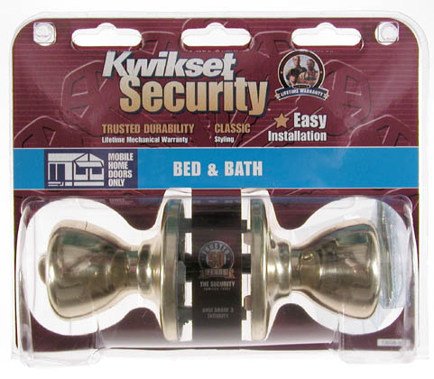 Kwikset 93001 495 Polished Brass Tylo Knob Mobile Home Privacy Set