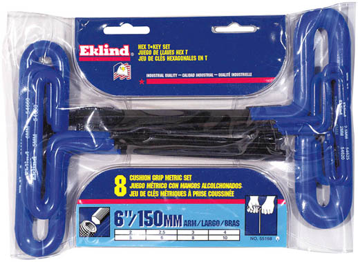 Eklind 55168 8 Piece Cushion Grip Hex T Key Set