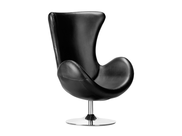 Zuo Modern 500141 Andromeda Lounge Chair Chrome / Black  Chairs