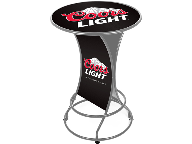 Coors Light Weatherproof Outdoor Patio Pub Table   Silver
