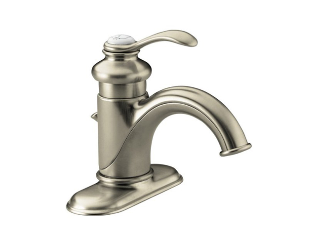 KOHLER K 12181 BN Fairfax Single control Lavatory Faucet With Lever Handle And Pop up Drain Brushed Nickel  Bathroom Faucet