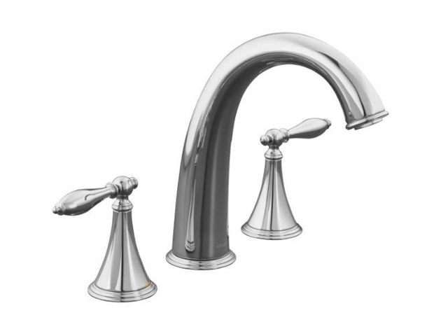 KOHLER K T314 4M SN Finial Traditional Deck mount High flow Bath Faucet Trim with Lever Handles