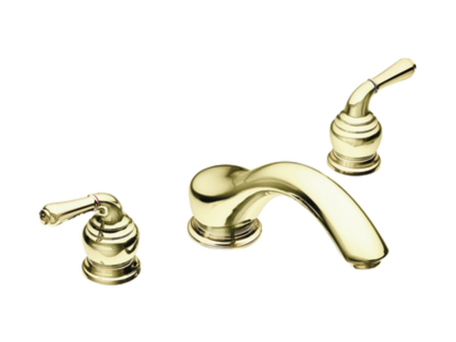 MOEN T951P Euro Modern Monticello Polished brass two handle low arc roman tub faucet